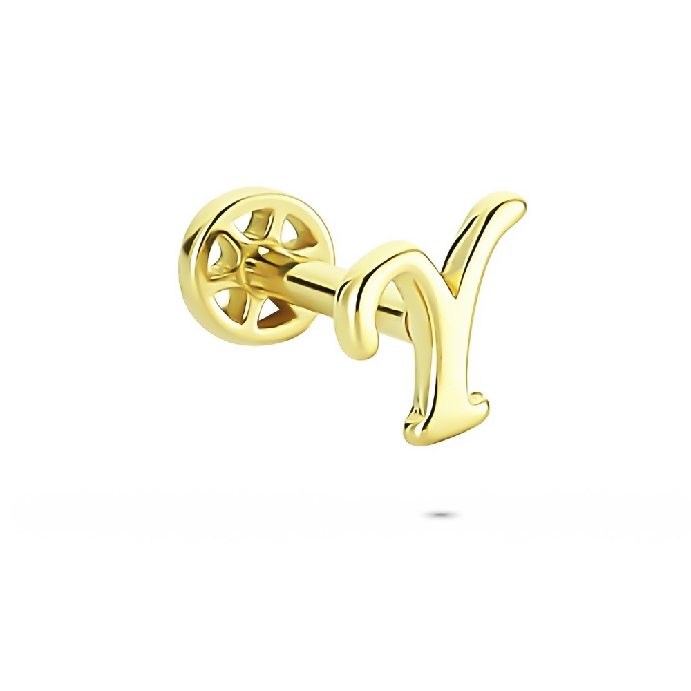 Glorria Altın Y Harfi Tragus Piercing Glorria Altın Y Harfi Tragus Piercing