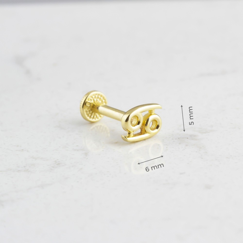 Glorria Altın Yengeç Burcu Tragus Piercing Glorria Altın Yengeç Burcu Tragus Piercing