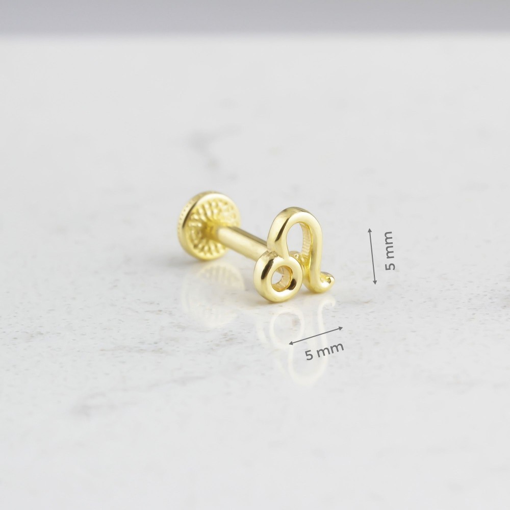 Glorria Altın Aslan Burcu Tragus Piercing Glorria Altın Aslan Burcu Tragus Piercing