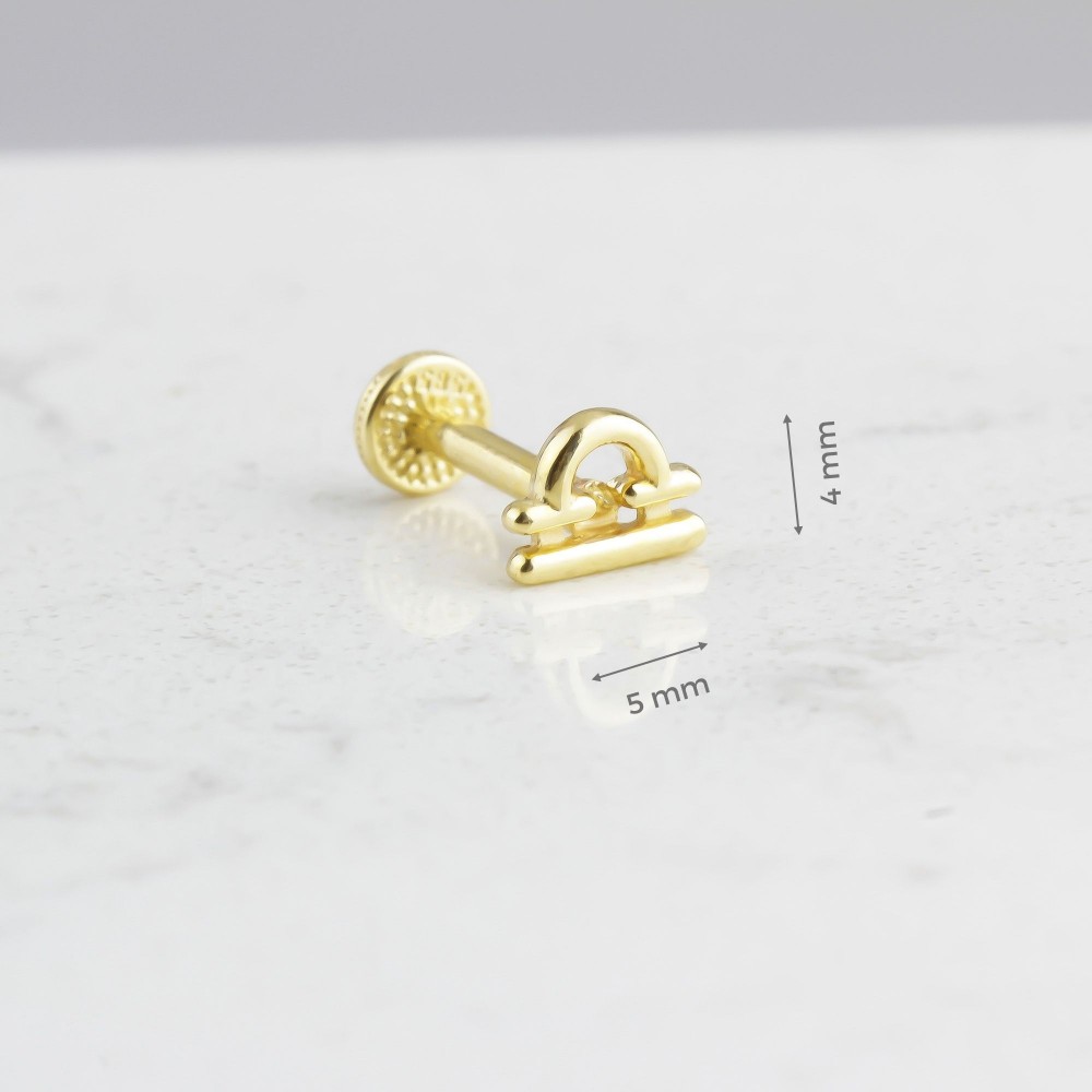 Glorria Altın Terazi Burcu Tragus Piercing Glorria Altın Terazi Burcu Tragus Piercing