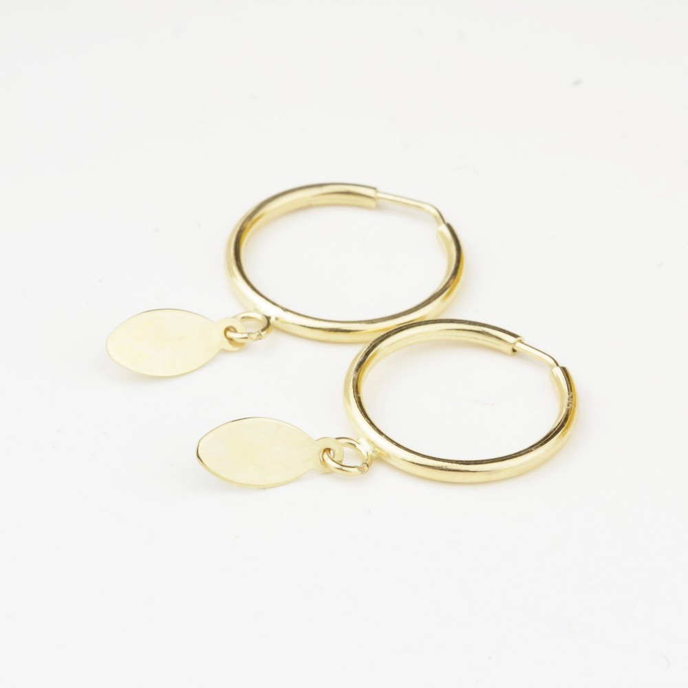 Glorria Altın Oval Sallantı Küpe Glorria Altın Oval Sallantı Küpe