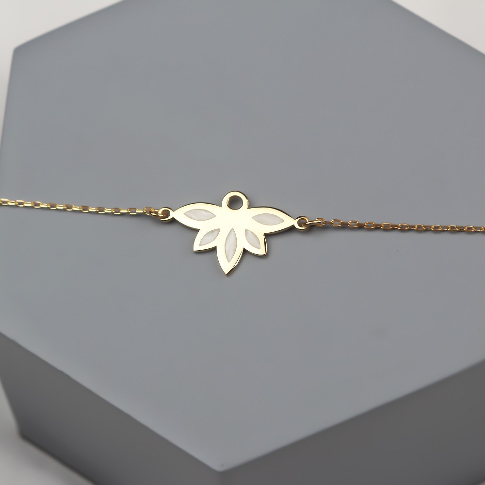Glorria Gümüş Sedefli Lotus Bileklik Glorria Gümüş Sedefli Lotus Bileklik