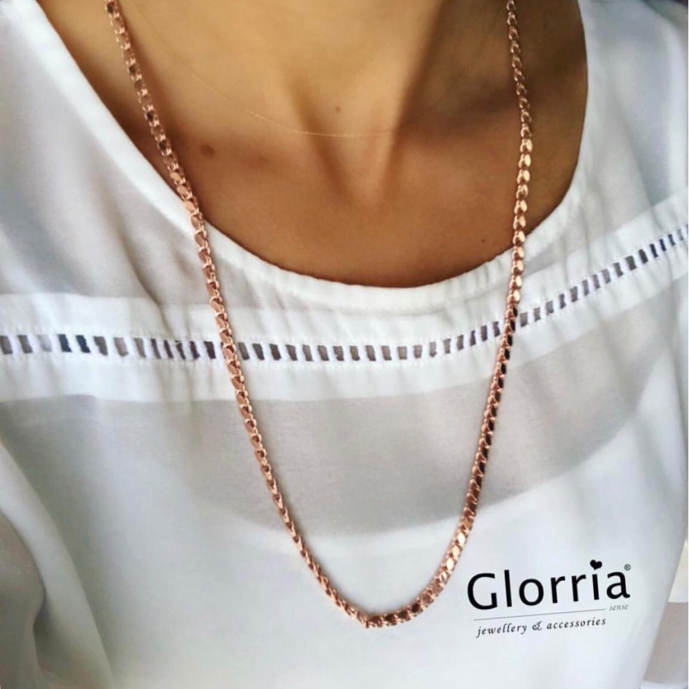 Glorria Gümüş 65 cm Pullu Zincir Kolye Glorria Gümüş 65 cm Pullu Zincir Kolye