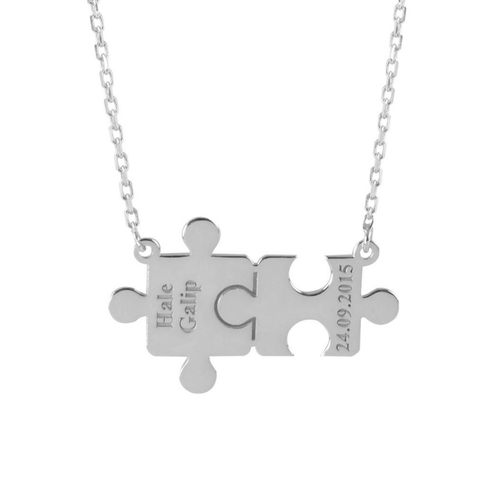 Glorria Kişiye Özel İsimli Puzzle Gümüş Kolye GLR615 Glorria Kişiye Özel İsimli Puzzle Gümüş Kolye GLR615