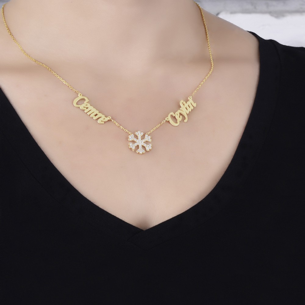Glorria Kişiye Özel İsimli Kar Tanesi Gümüş Kolye GLR727 Glorria Kişiye Özel İsimli Kar Tanesi Gümüş Kolye GLR727