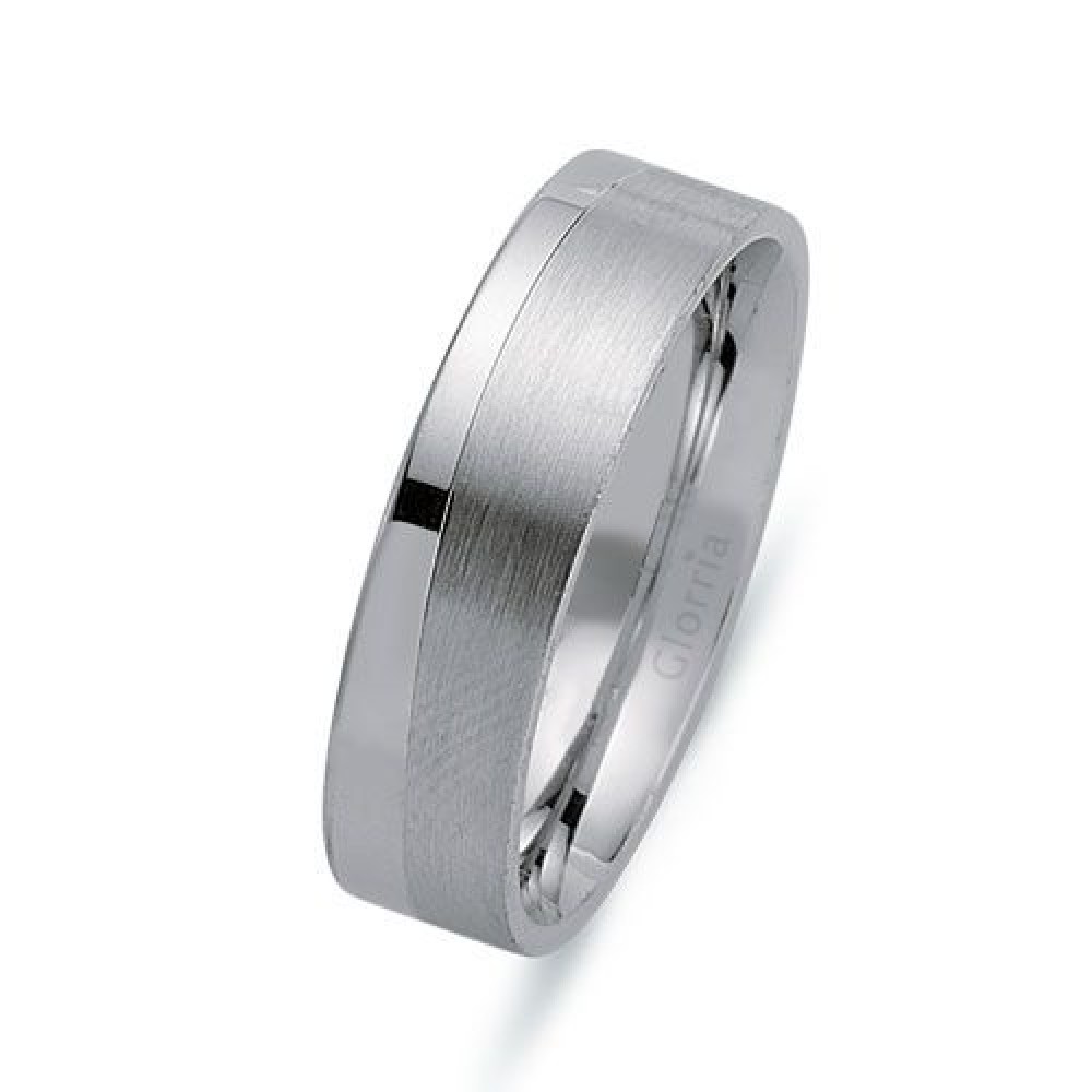 Glorria Gümüş 6mm Erkek Alyans Yüzük Glorria Gümüş 6mm Erkek Alyans Yüzük