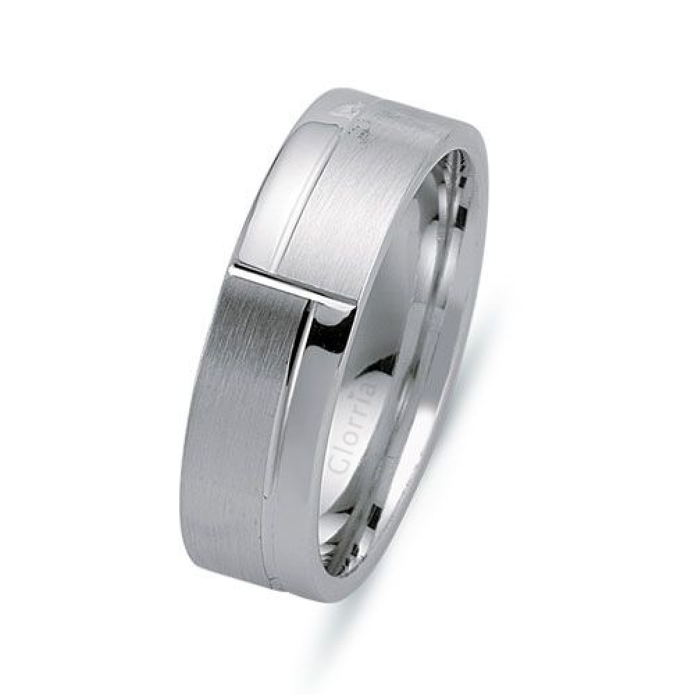 Glorria Gümüş 6,5mm Erkek Alyans Yüzük Glorria Gümüş 6,5mm Erkek Alyans Yüzük