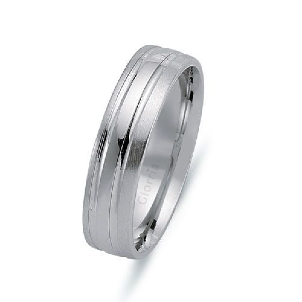 Glorria Gümüş 5,5mm Erkek Alyans Yüzük Glorria Gümüş 5,5mm Erkek Alyans Yüzük