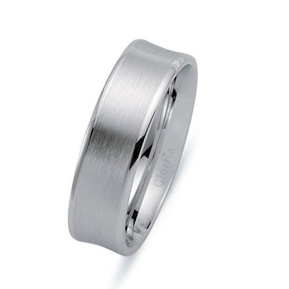 Glorria Gümüş 6,5mm Erkek Alyans Yüzük Glorria Gümüş 6,5mm Erkek Alyans Yüzük