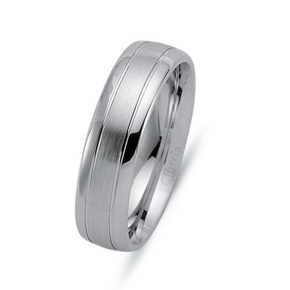 Glorria Gümüş 6mm Erkek Alyans Yüzük Glorria Gümüş 6mm Erkek Alyans Yüzük