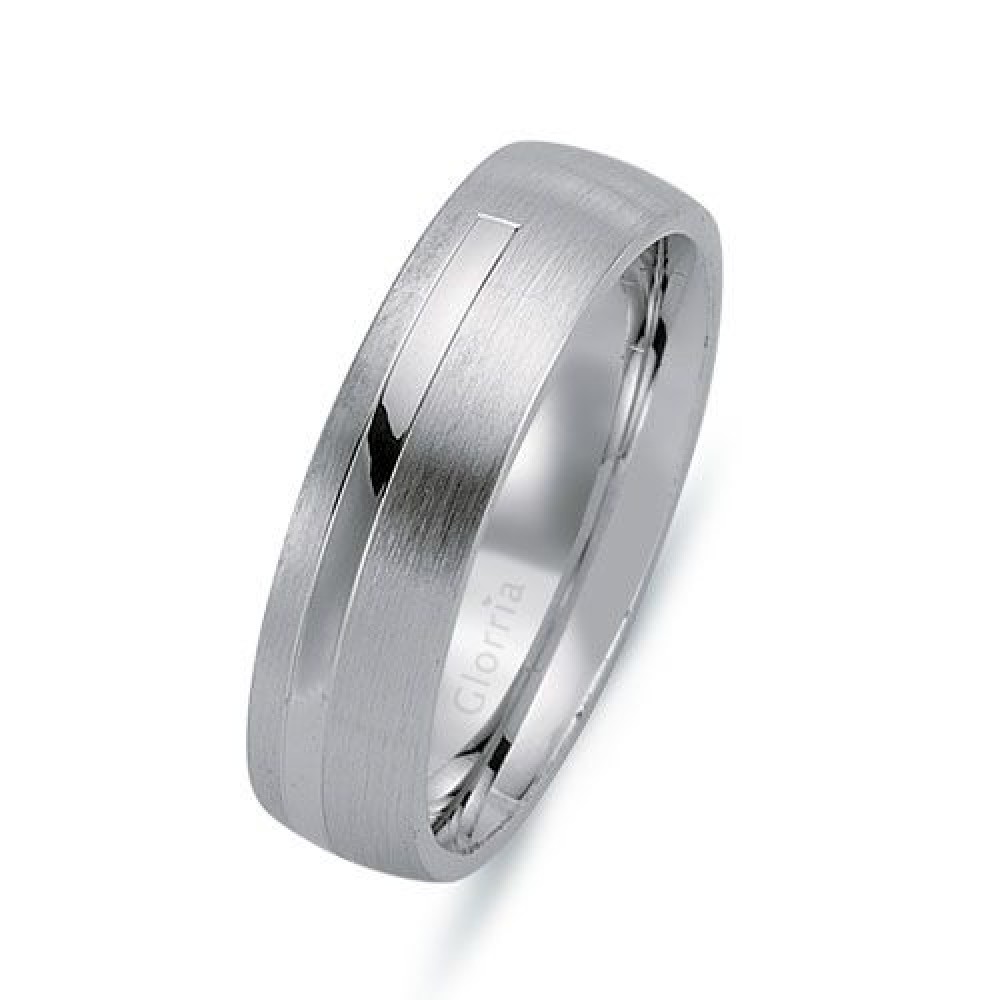 Glorria Gümüş 6mm Erkek Alyans Yüzük Glorria Gümüş 6mm Erkek Alyans Yüzük