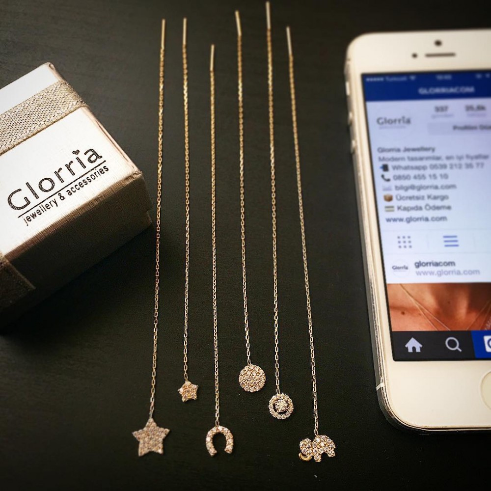Glorria Altın Sallantı Nal Küpe Glorria Altın Sallantı Nal Küpe