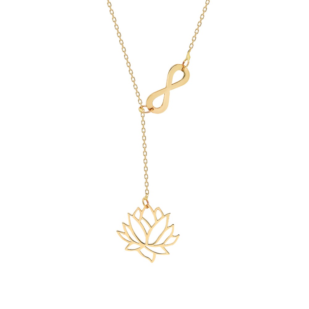 Glorria Altın Lotus Çiçeği Kolye Glorria Altın Lotus Çiçeği Kolye