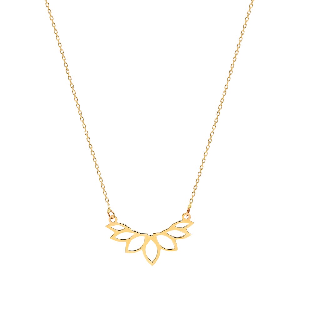 Glorria Altın Lotus Çiçeği Kolye Glorria Altın Lotus Çiçeği Kolye