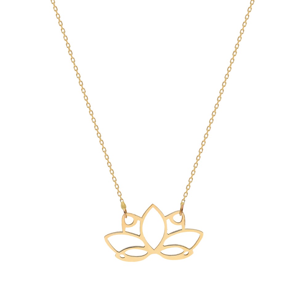 Glorria Altın Lotus Çiçeği Kolye Glorria Altın Lotus Çiçeği Kolye