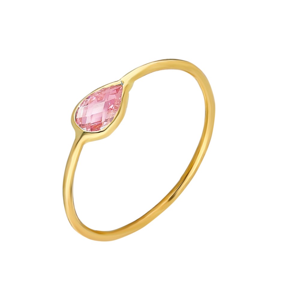 Glorria Altın Pembe Taşlı Yüzük Glorria Altın Pembe Taşlı Yüzük