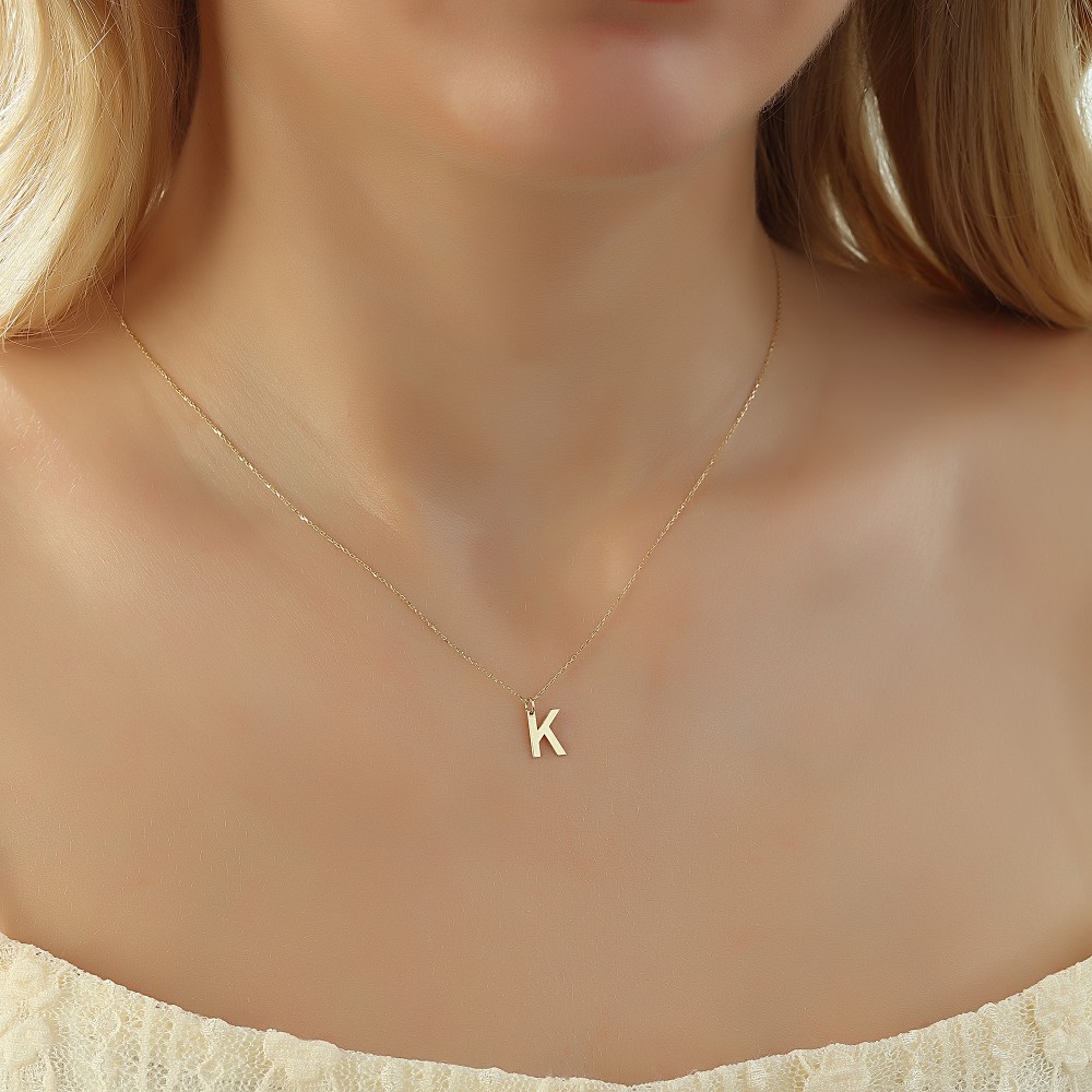 Glorria Altın K Harfi Kolye Glorria Altın K Harfi Kolye